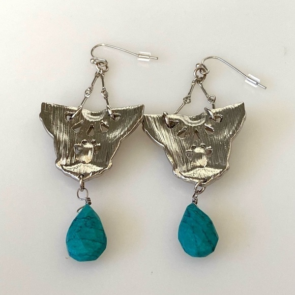 Earrings Drops Drops Rhinestones Design Vintage Art Deco - Picture 2 of 11